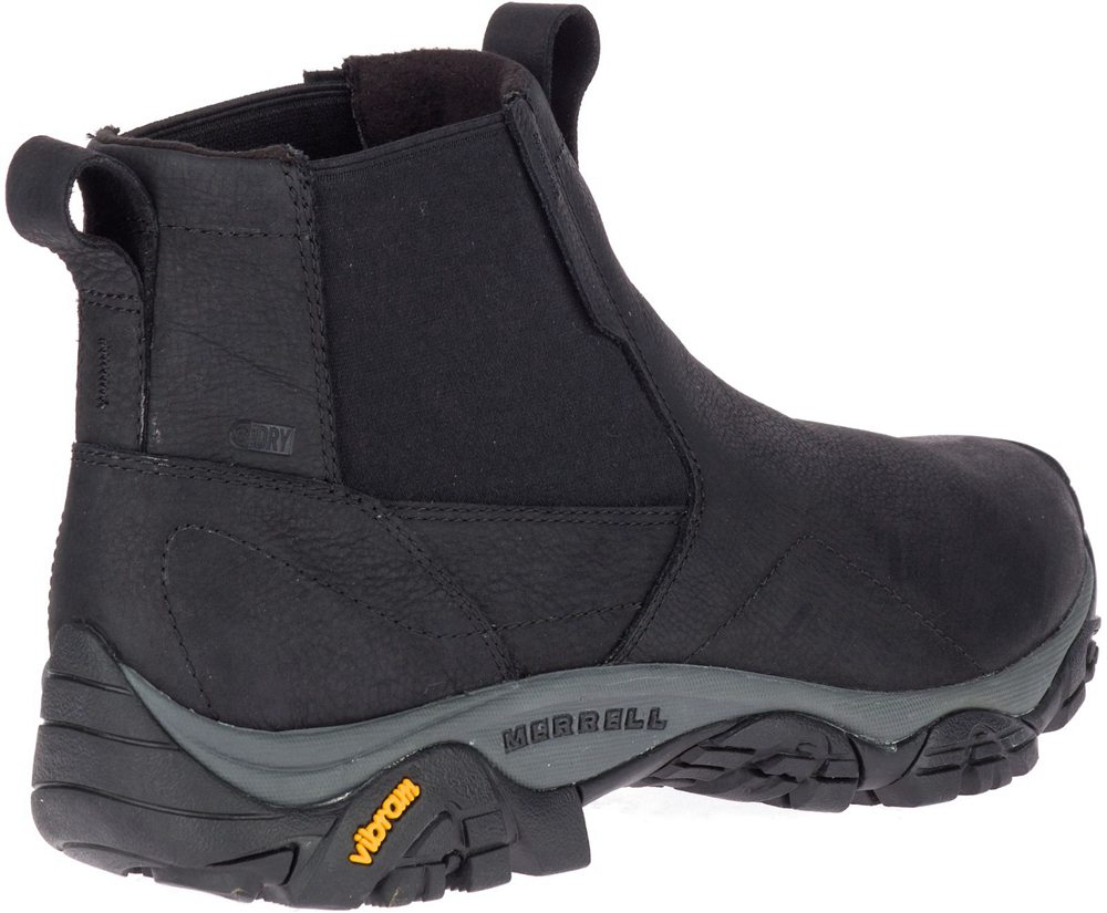 Botas Homem - Merrell Moab Adventure Chelsea Waterproof Wide Width - Pretas - MKH795321
